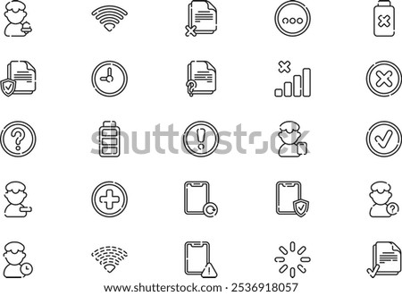 Status icons collection is a vector illustration with editable stroke.