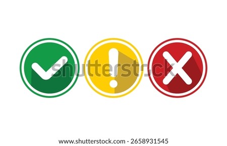 Status Indicator Icons – Check, Alert, and Error Symbols