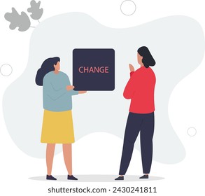 Status quo bias, fear or refuse to change, comfort zone or conservative thinking, afraid of changing risk or resist to make decision concept.