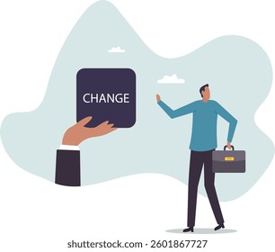 Status quo bias, fear or refuse to change, comfort zone or conservative thinking, afraid of changing risk or resist to make decision.character for design