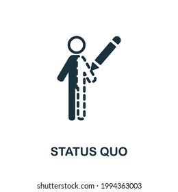 Status Quo Symbol. Einfarbiges Element aus der persönlichen Wachstumskollektion. Kreatives Status-Quo-Symbol für Webdesign, Vorlagen, Infografiken und mehr