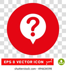 Status round icon. Vector EPS illustration style is flat iconic bicolor symbol, white and intensive red colors, transparent background.