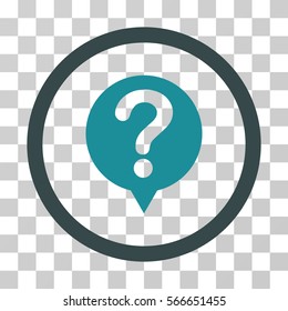Status rounded icon. Vector illustration style is flat iconic bicolor symbol inside a circle, soft blue colors, transparent background. Designed for web and software interfaces.