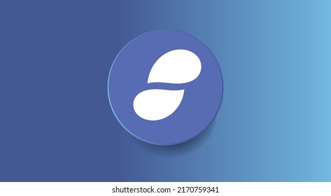 Estado, la moneda de SNT criptodivisa logotipo 3d aislado en fondo amarillo con espacio de copia. ilustración vectorial de Status, concepto de diseño de banner de token snt.