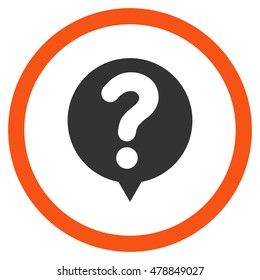 Status vector bicolor rounded icon. Image style is a flat icon symbol inside a circle, orange and gray colors, white background.