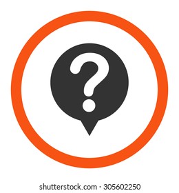 Status vector icon. This rounded flat symbol is drawn with orange and gray colors on a white background.