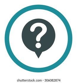 Status vector icon. This rounded flat symbol is drawn with soft blue colors on a white background.