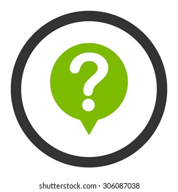 Status vector icon. This rounded flat symbol is drawn with eco green and gray colors on a white background.