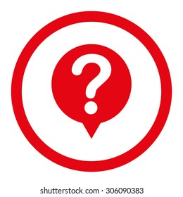 Status vector icon. This rounded flat symbol is drawn with red color on a white background.