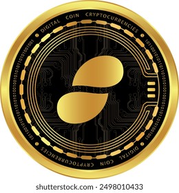 status-snt cryptocurrency illustrations on abstract background. 3d illustrations.