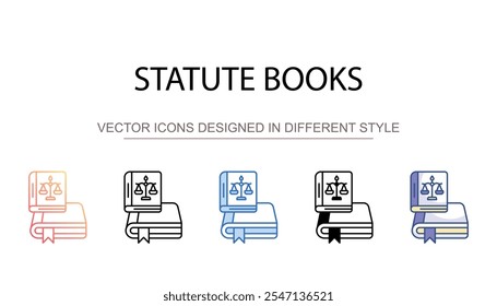 Statute Books icon design with white background stock illustration