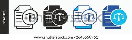 Statute icon illustration concept with mixed style