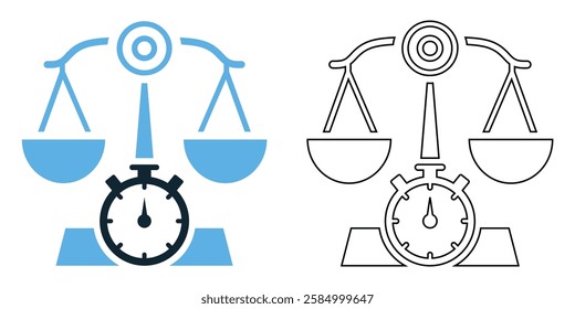 Statute of limitations icon vector, legal, justice, and time sensitive pictogram symbol ui and ux design, glyphs and stroke line