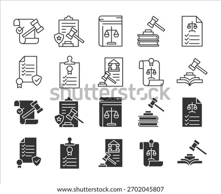 Statutory icon vector set illustration