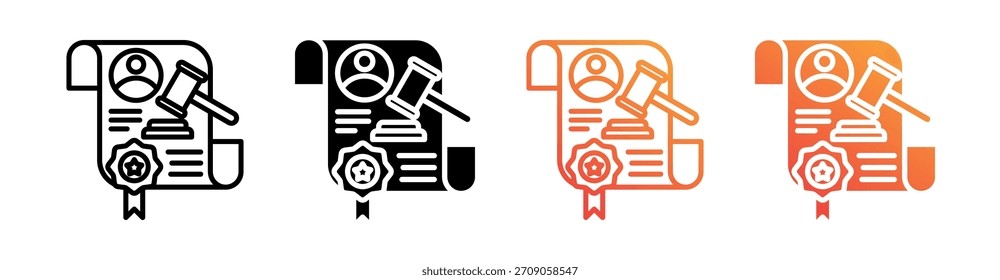 Ley Estatutaria Icono de Estilo Múltiple Vector
