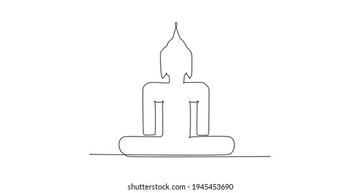 Staute of Meditating Buddha - Continuous one line drawing