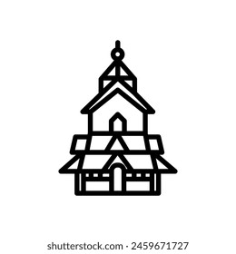 Icono de Stave Church en Vector. Logotipo
