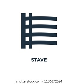 Stave icon. Black filled vector illustration. Stave symbol on white background. Can be used in web and mobile.