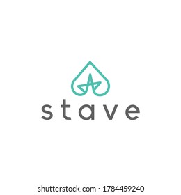 stave logo design, can be used as a logo entertainment game magic logo in the form of stars and spades.