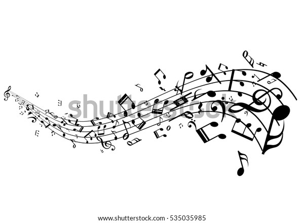 Stave with music notes vector
