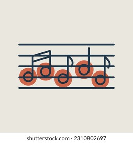 Stave und Musiknoten Vektorsymbol einzeln. Melodie, klassische Musik, Sounddesign. Graph-Symbol für Musik und Sound-Website und Apps-Design, Logo, App, Benutzeroberfläche
