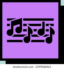 Stave y notas musicales vectoriales aislados del neonbrutalismo. Melodía, música clásica, diseño de sonido. Símbolo gráfico para el diseño de aplicaciones y sitios web de música y sonido, logotipo, aplicación, interfaz de usuario