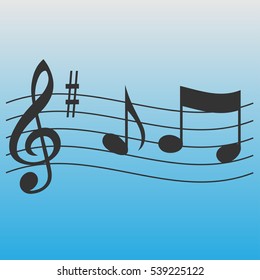 Stave with notes. A musical phrase.
