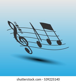 Stave with notes. A musical phrase.
