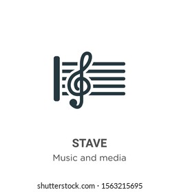 Stave vector icon on white background. Flat vector stave icon symbol sign from modern music and media collection for mobile concept and web apps design.