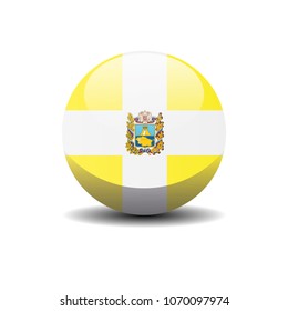 Stavropol Krai national circle button flag background texture. 3D vector, illustration, symbol federal subject of Russia.