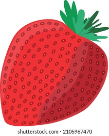 Stawberry Fruit Vector On White Background, Ripe Strawberry, Red Berries.