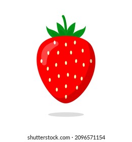 Stawberry red summer fruit on white background. Vegetarian restaurant  print, poster, card. Natural, organic dessert sweet, fresh berry.