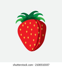 Frutos de verano rojos de fresa, fondo blanco. Ilustración gráfica vectorial. Impresión de café vegetariano, afiche, tarjeta. postre natural, orgánico dulce, berry fresca