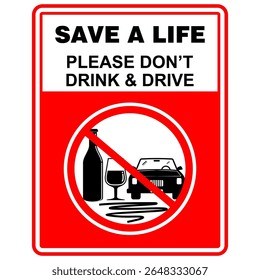 Stay Alive, don't drink and drive, sign vector
