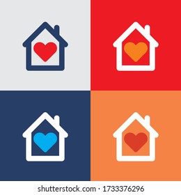 stay athome love icon vector eps