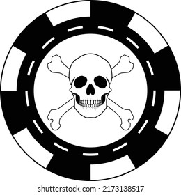 Stay away from gambling, Chip, vector Illustration, Transparent background EPS