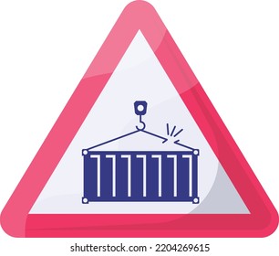 Stay Away Overhead Crane Loads red triangle Concept, Crush Hazard Vector Icon Design, Modern traffic guide warning sign, Regulatory and recognizable symbol, Mandatory Road signage stock illustration