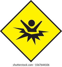 stay away from thin ice deep water vector sign