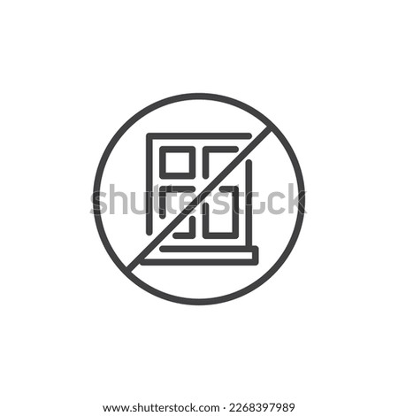 Stay away from window line icon. linear style sign for mobile concept and web design. Earthquake safety outline vector icon. Symbol, logo illustration. Vector graphics