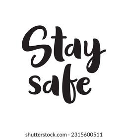 STAY CARE black vector brush calligraphy banner on white background.
