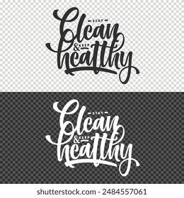 stay clean lettering clipart element design