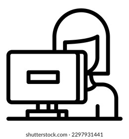 Stay connected icon outline vector. Home work. People addiction