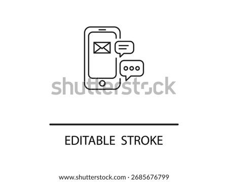 Stay connected and in touch with the world with mobile messaging and email notifications, a modern and sleek line icon for your designs.