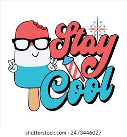 Stay Cool Craft, American Popsicle T-Shirt, Kids 4th of July Shirt, Jungs 4th of July