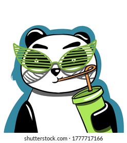 stay cool illustration with sipping a drink