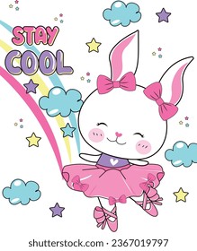 stay cool rabbit cute princess