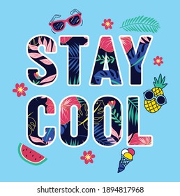 stay cool, summer graphic tees vector designs and other uses