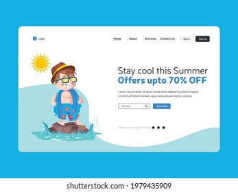 Stay cool this summer landing page design.