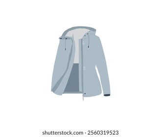 Stay Cozy and Dry Warm Winter Waterproof Jacket for Ultimate Comfort in Harsh Cold and Wet Weather Vector, Art For Free EPS Download