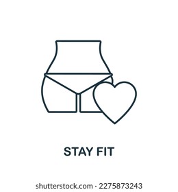 Stay Fit line icon. Monochrome simple Stay Fit outline icon for templates, web design and infographics
